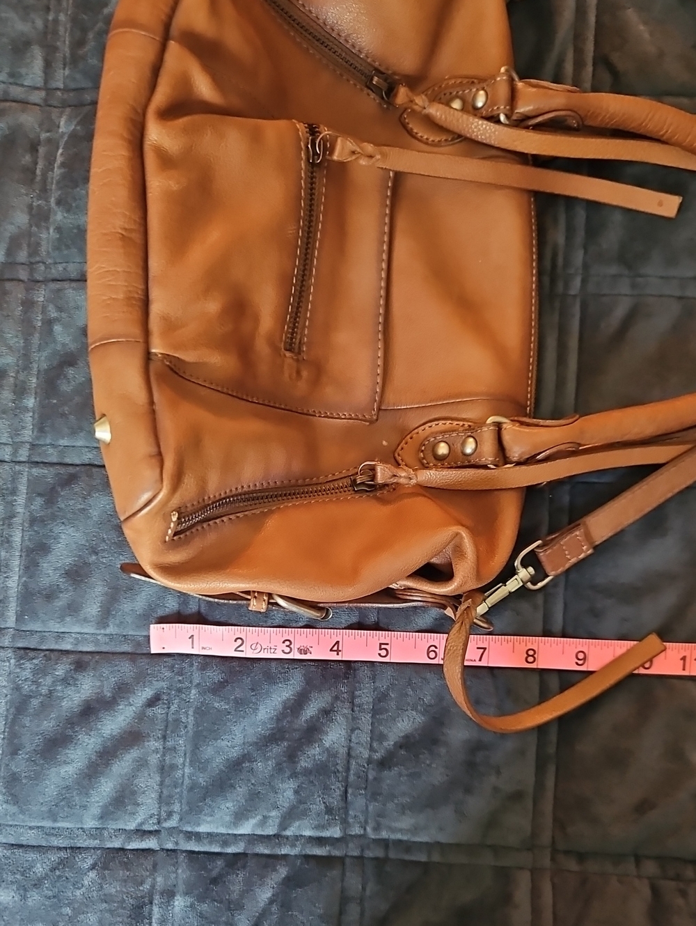 We The Free Baby Emerson Leather Bag | Saddle Brown Crossbody Satchel - Picture 11 of 13
